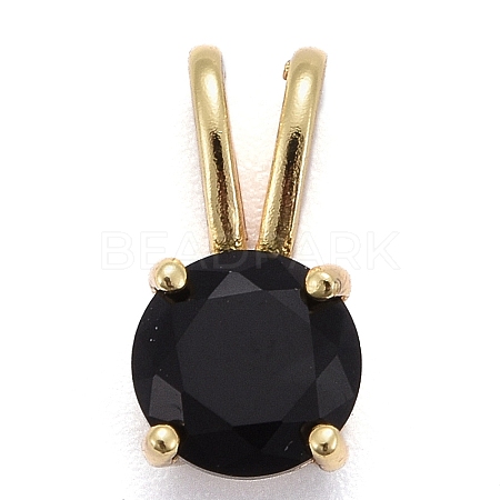 Brass Micro Pave Cubic Zirconia Pendants X-KK-P192-04-G04-1