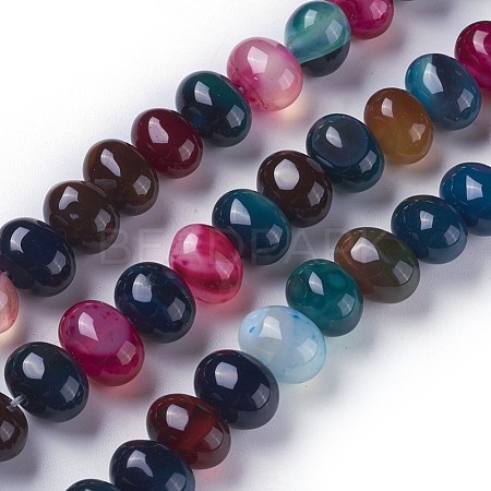 Dyed Natural Agate Beads Strands G-F595-D05-1