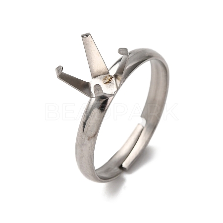 304 Stainless Steel Cuff Ring Components STAS-D372-01P-07-1