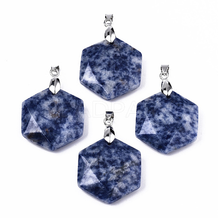 Natural Blue Spot Jasper Pendants G-T131-27C-1
