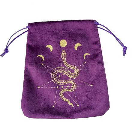 Velvet Tarot Cards Storage Drawstring Bags ZODI-PW0002-03F-02-1