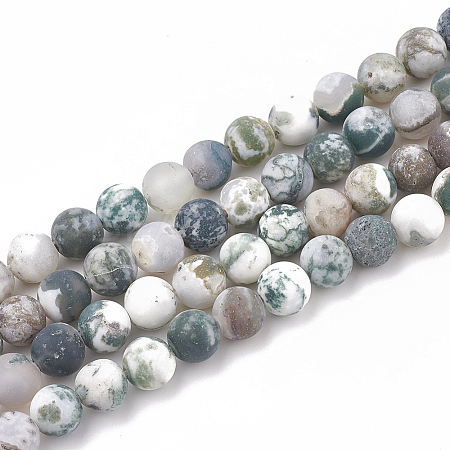 Natural Tree Agate Beads Strands G-T106-038-1