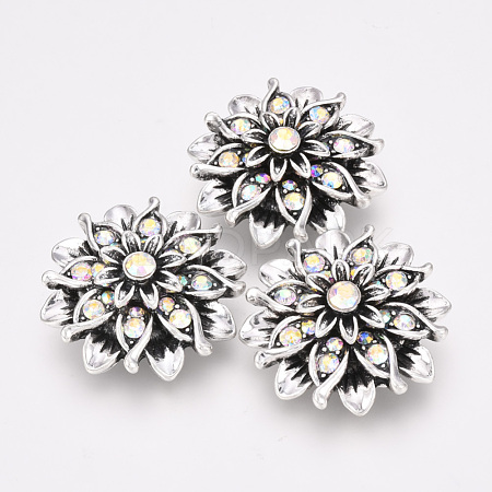Alloy Rhinestone Snap Buttons SNAP-T001-95-1