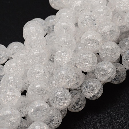 Crackle Glass Round Beads Strands CCG-E001-4mm-04-1