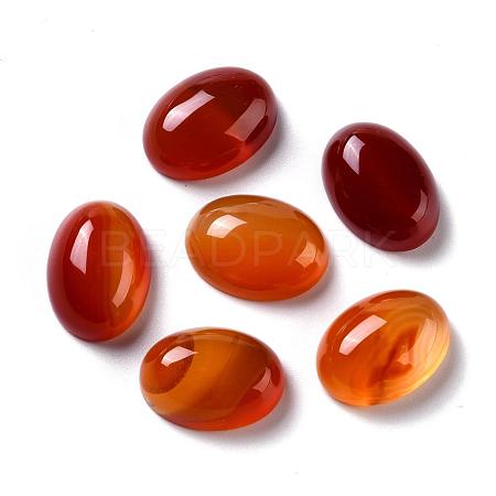 Oval Natural Carnelian Cabochons G-K020-20x15mm-05-1
