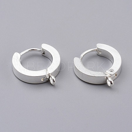 304 Stainless Steel Huggie Hoop Earrings Findings STAS-I167-01A-S-1