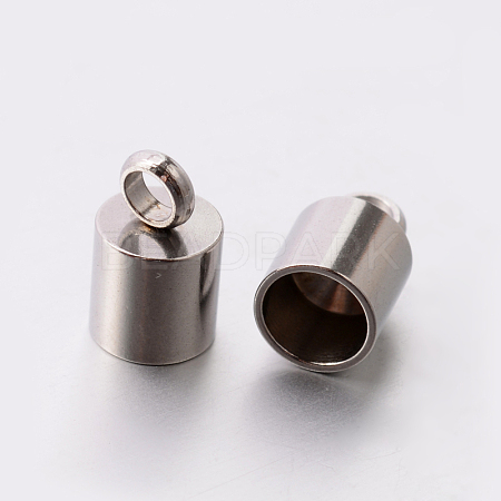 Tarnish Resistant 201 Stainless Steel Cord Ends STAS-E077-16-1