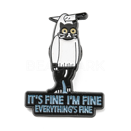 Cat Knife Enamel Pins JEWB-P021-A03-1