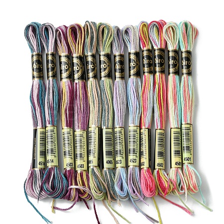 12 Skeins 6 Colors 6-Ply Polyester Embroidery Floss OCOR-FS0001-01B-03-1