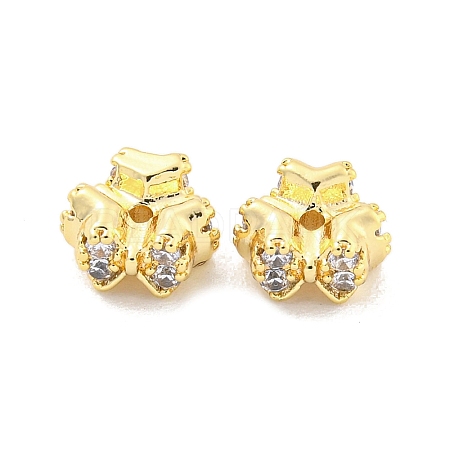 Brass Micro Pave Clear Cubic Zirconia Charms KK-Z044-04G-1