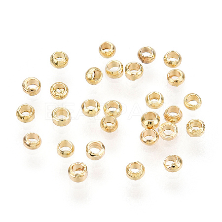 Brass Crimp Beads KK-O102-07G-1