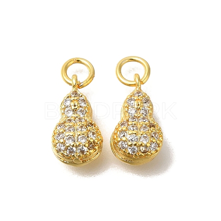 Rack Plating Brass Micro Pave Cubic Zirconia Charms KK-F883-08G-1