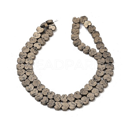 Electroplated Natural Lava Rock Beads Strands G-K388-04B-08-1