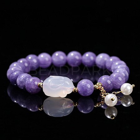 Natural Aquamarine Round Beads Stretch Bracelets WG466DA-03-1