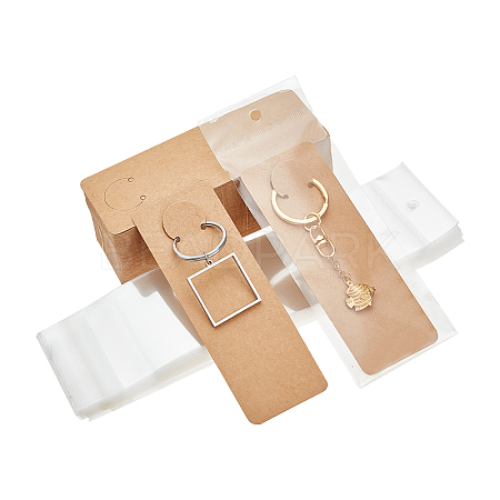   100Pcs Cardboard Jewelry Display Cards for Keychain CDIS-PH0001-59B-1