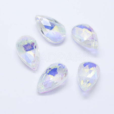 Faceted Glass Pendants X-GLAA-F069-S-A06-1