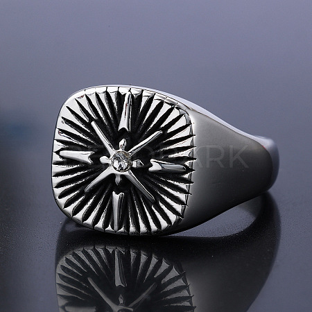 316 Stainless Steel with Cubic Zirconia Finger Rings for Men FS-WGEFB28-02-1