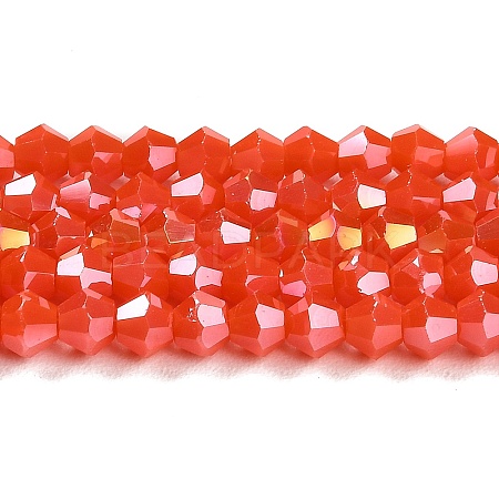 Opaque Solid Color Electroplate Glass Beads Strands EGLA-A039-P4mm-B03-1