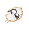 Glass Seed Beaded Twelve Constellations Pendants PALLOY-MZ00891-12-4