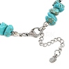5Pcs 5 Styles Dyed Synthetic Turquoise Starfish & Natural White Moonstone & Lapis Lazuli & Flower Amazonite & Rose Quartz Chip Beaded Anklets with 304 Stainless Steel End Chains AJEW-AN00733-6
