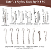 14Pcs 14 Styles Tibetan Style Alloy Bookmarks Findings AJEW-UN0001-69-3