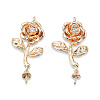Brass Micro Pave Clear Cubic Zirconia Flower Peg Bails Pendants LS-KK-N232-464-2