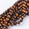 Natural Tiger Eye Beads Strands GSR6mmC014-1