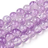Transparent Crackle Baking Paint Glass Beads Strands DGLA-T003-01B-10-1