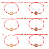6Pcs Saint Benedict Medal Alloy Link Bracelets Set BJEW-AN0001-68-1