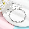 Adjustable Brass Heart Link Slider Bracelets for Women BJEW-JB13600-02-1
