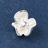 925 Sterling Silver Micro Pave Clear Cubic Zirconia Flower Charms STER-R013-09S-2