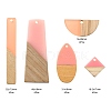 20Pcs 5 Style Resin & Wood Semi Circle Pendants RESI-LS0001-45-3
