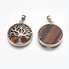 Natural Tiger Eye Pendants G-E449-C05-2