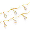 Brass Glass Scalloped Bar Chains CHC-T018-07G-1