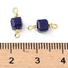 Glass Faceted Cube Connector Charms KK-C097-10G-02-3