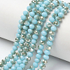 Electroplate Opaque Solid Color Glass Beads Strands EGLA-A034-P4mm-K12-1