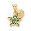 Brass Micro Pave Cubic Zirconia Charms KK-G444-02G-05-1