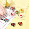8Pcs 8 Colors Painted Glass Beads Bumpy Beads Heart LAMP-FS0001-50-8