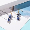 Natural Sodalite Chip Beaded Dangle Earrings EJEW-JE04788-13-2