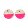Transparent Resin & Wood Stud Earrings EJEW-N017-003A-D05-4