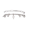 304 Stainless Steel Paperclip & Figaro Chain Bracelets for Women BJEW-JB12445-01-2