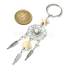 Alloy Woven Net/Web with Feather Pendant Keychain KEYC-JKC00590-02-2