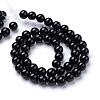 Natural Black Onyx Round Bead Strands G-T055-12mm-10-2
