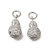 Rack Plating Brass Micro Pave Cubic Zirconia Charms KK-F883-08P-1