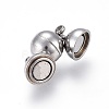 Tarnish Resistant 201 Stainless Steel Magnetic Clasps with Loops STAS-K200-03P-B-2