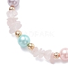 3Pcs Natural Rose Quartz & Amethyst & White Moonstone Chip Beaded Bracelets for Women BJEW-JB12309-4