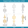8Pcs 2 Colors 304 Stainless Steel Connector Charms STAS-UN0035-78-5