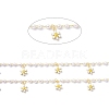 Flower Enamel & Brass & ABS Imitation Pearl Handmade Beaded Chains CHC-D029-39G-2