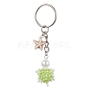 Tortoise Glass Seed Beads Pendant Keychain HJEW-MZ00105-03-1