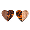 Transparent Resin & Walnut Wood Pendants RESI-TAC0017-73-B01-2